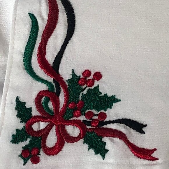 Pendleton Knockabout Women's Vintage White Christmas Embroidered Blouse Size 6 - Picture 7 of 13
